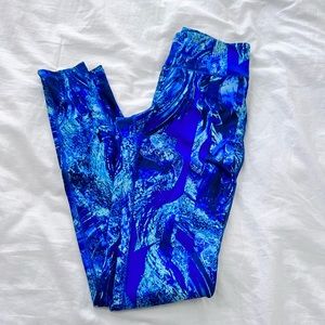 Mossimo Blue Printed Leggings